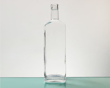 700ml Rectangular Embossed Cork Top Extra White Flint Rum Bottle