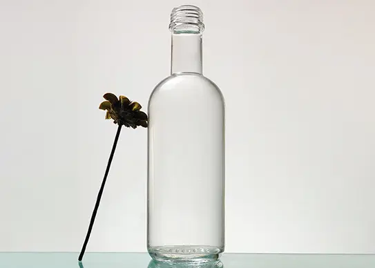 250ml round extra white flint glass thread top gin bottle supplier