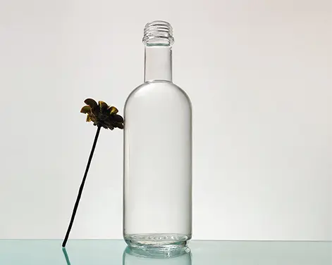 250ml Round Extra White Flint Glass Thread Top Gin Bottle