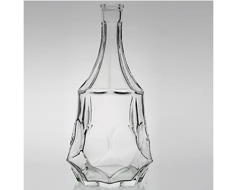 1.5L Extra White Flint Glass Unique Shape Spirits Cognac Bottle