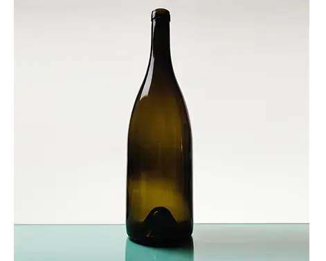 0.75L Solid Colored Glass Round Dark Amber Wine Bottle