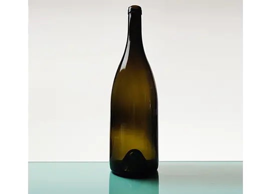 750ml solid colored glass round dark amber wine bottle