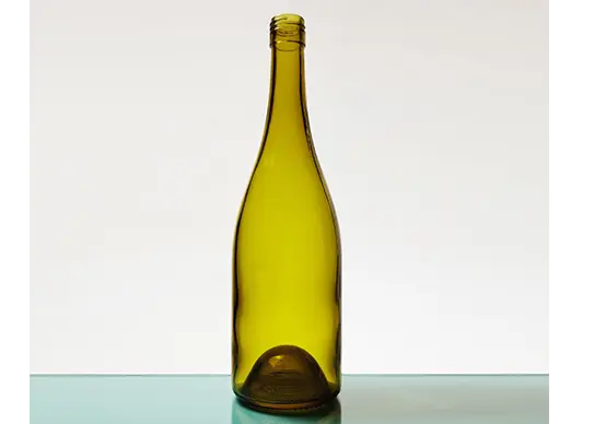 750ml yellow green round hock glass bottle supplier