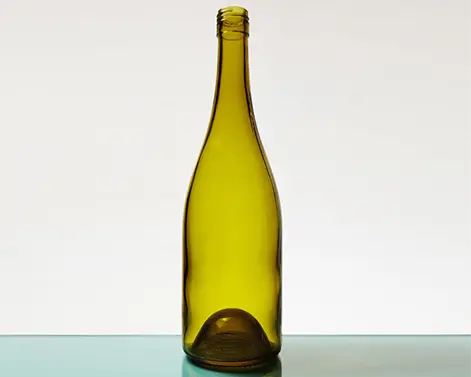 750ml Yellow Green Round Hock Glass Bottle