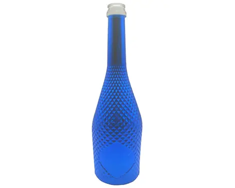 75cl New Glossy Blue Champagne Bottle