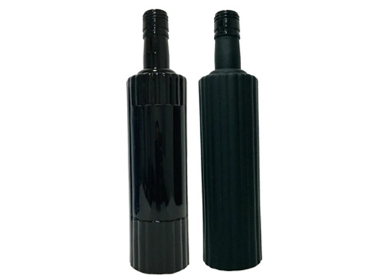 500ml round solid colored glass black tequila bottle