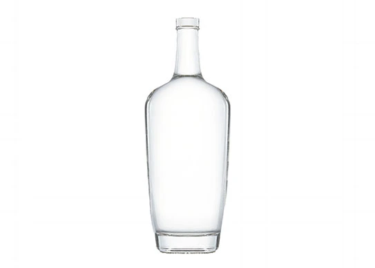 750ml Oval Extra White Flint Glass Gin Bottle