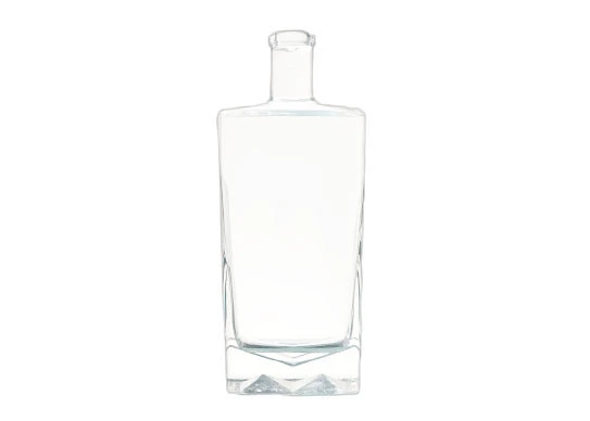 750ml Square Extra White Flint Whiskey Bottle