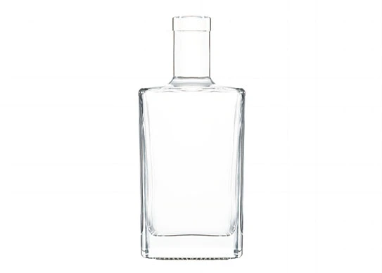 Square Shape Heavy Glass Base Premium 750ml Gin Bottles with a Flat Shoulder