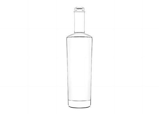 750ml Glass Packaging GPI Finish Round Shape Tall Spirits Bottles