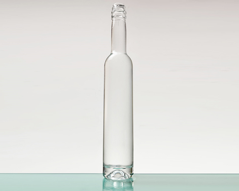 375ml Cylinder Round Heavy Base Extra White Flint Glass Gin Bottle