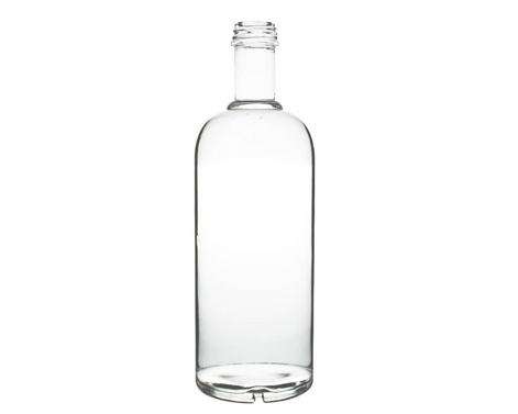 1L Cylinder Round Thread Top High Flint Vodka Bottle