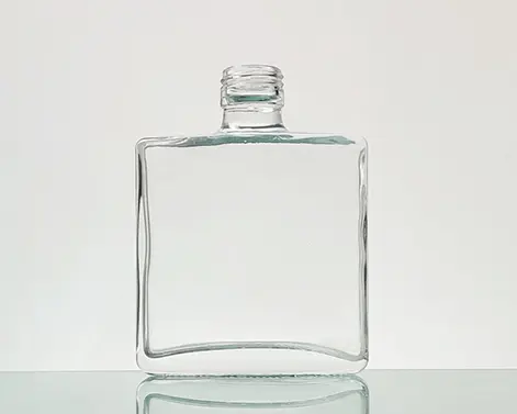 150ml Rectangular Extra White Flint Short Neck Rum Bottle